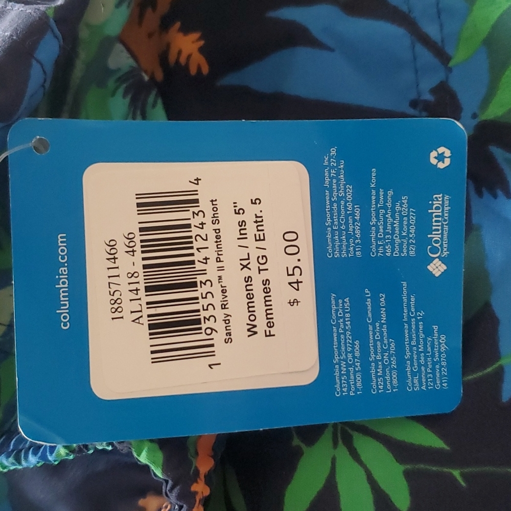 NWT Columbia Omni-shade Sandy River Tropical Print Active Shorts - Picture 7 of 7